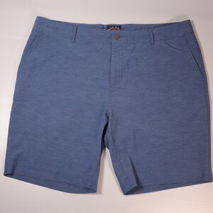 Faherty Mens Size 38 All Day Shorts Blue Zip Fly Drawstring Casual 9” Inseam